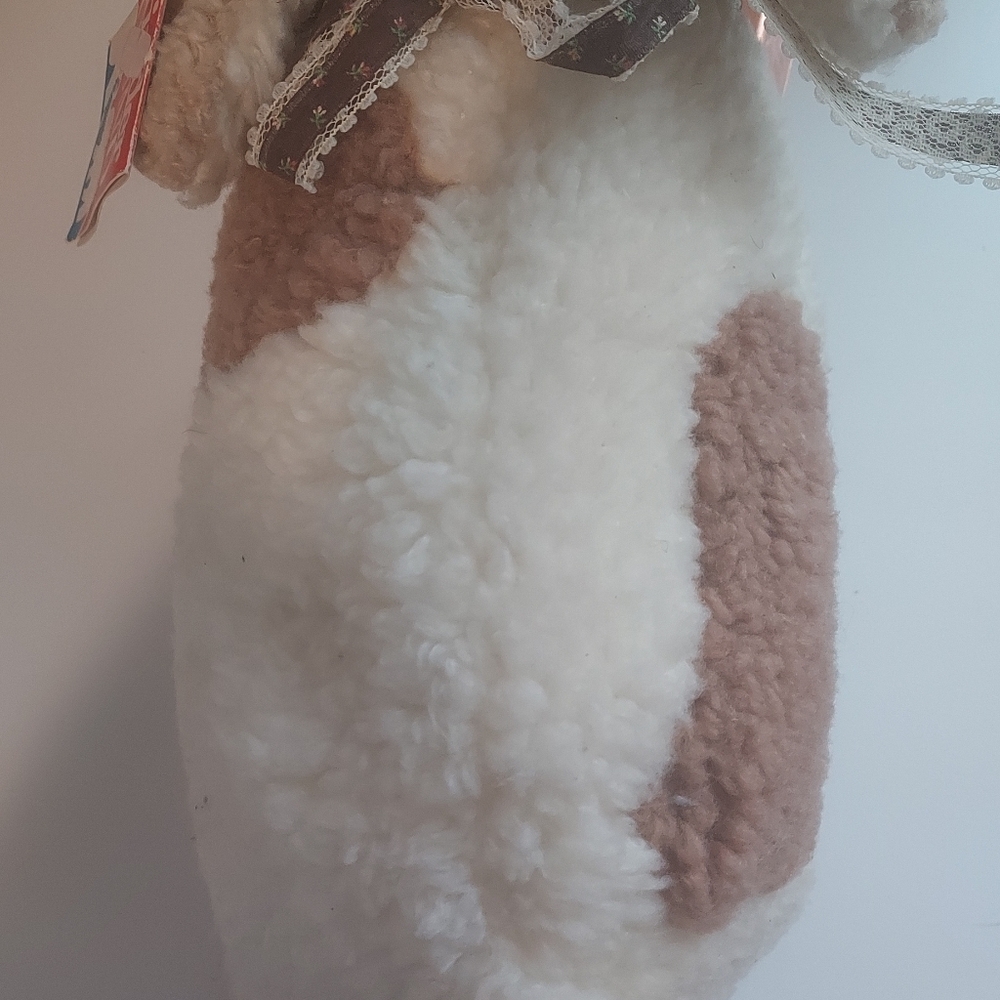 Kinder Gund Vintage 1986 Plush Cow Stuffed Toy Doll Brass Bell Wooly Brown White - Picture 4 of 9